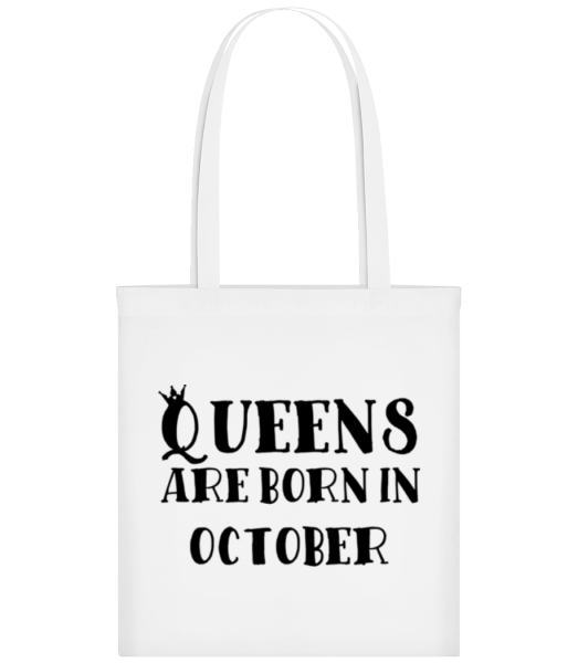 Queens Are Born In October - Bolsa de tela - Blanco - delante