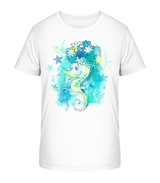 Watercolor Seahorse - Camiseta ecológica para niños Stanley Stella - Blanco - delante