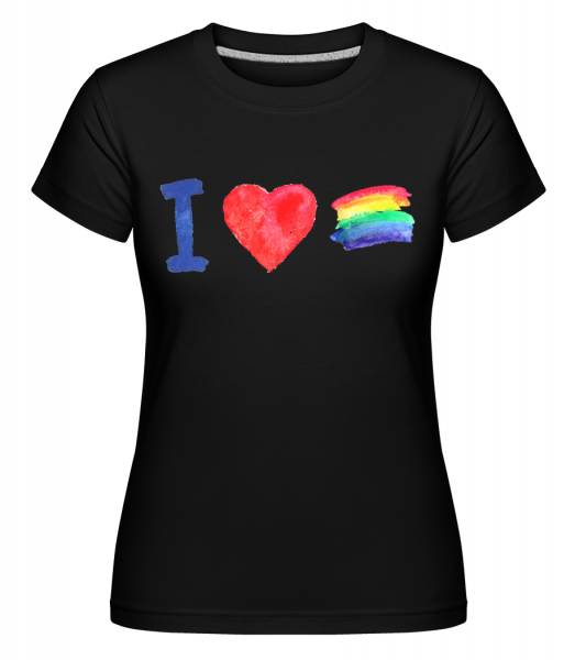 I Love Rainbows - Shirtinator Frauen T-Shirt - Schwarz - Vorn