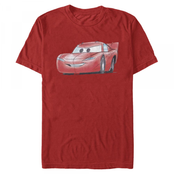 Pixar - Cars - Lightning McQueen McQueen Sketch - Hombres Camiseta - Rojo - delante