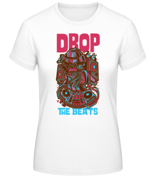 Drop The Beats - Camiseta básica de mujer - Blanco - delante