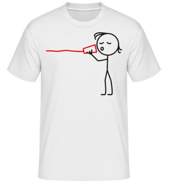 Line phone man -  Shirtinator Men's T-Shirt - White - imagedescription.FrontImage