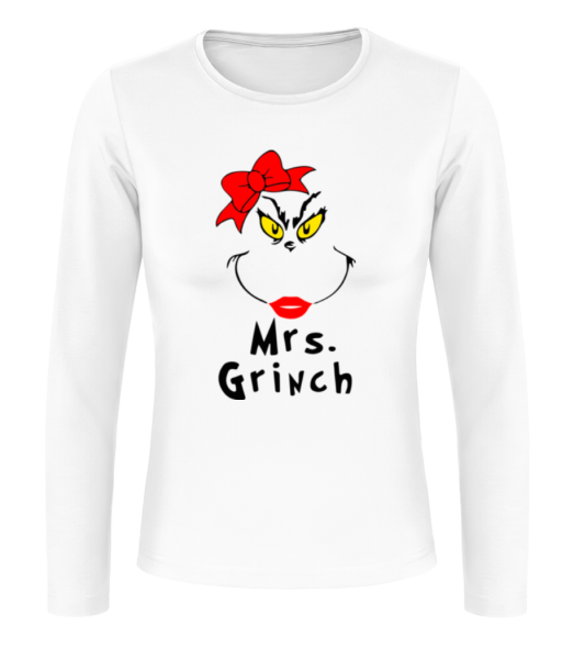 Mrs. Grinch - Camiseta de manga larga para mujer - Blanco - delante