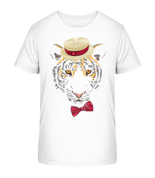 Tiger With Hat - Camiseta ecológica para niños Stanley Stella - Blanco - delante