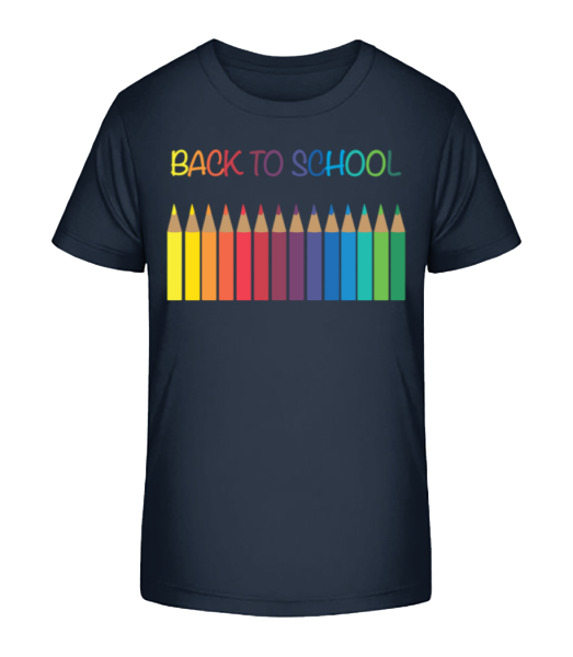 Back To School - Crayons - Camiseta ecológica para niños Stanley Stella - Marino - delante