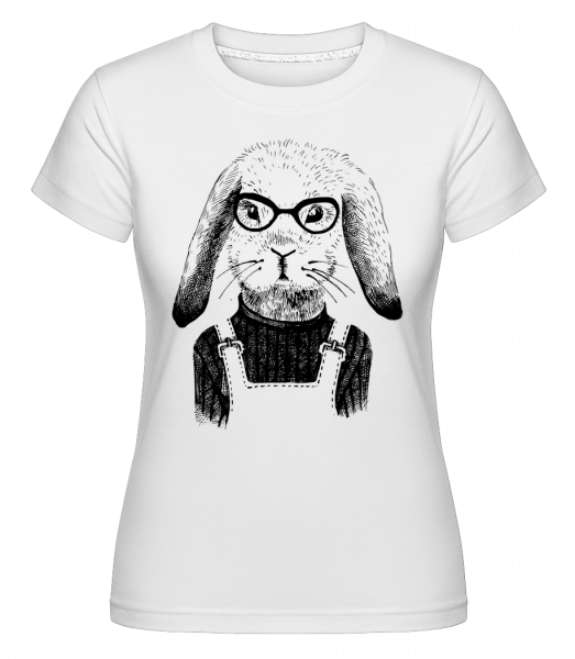 Hipster Hase - Shirtinator Frauen T-Shirt - Weiß - Vorn