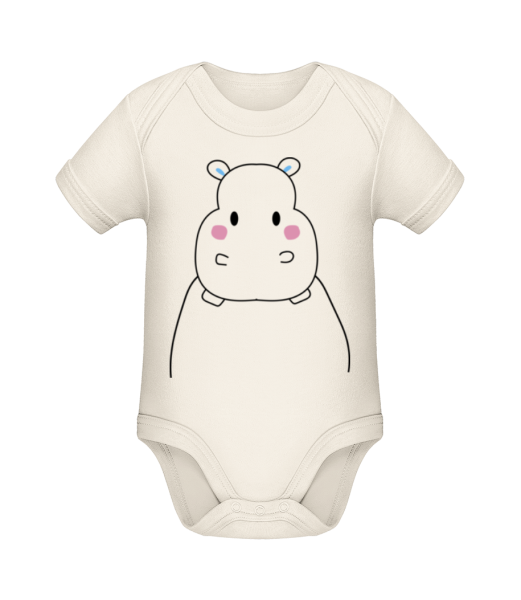 Cute Hippopotamus - Body ecológico para bebé - Crema - delante