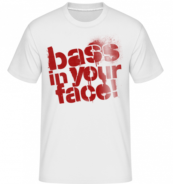 Bass In Your Face - Shirtinator Männer T-Shirt - Weiß - Vorn
