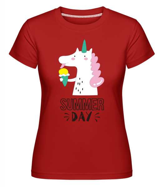 Summer Day Unicorn - Shirtinator Frauen T-Shirt - Rot - Vorn