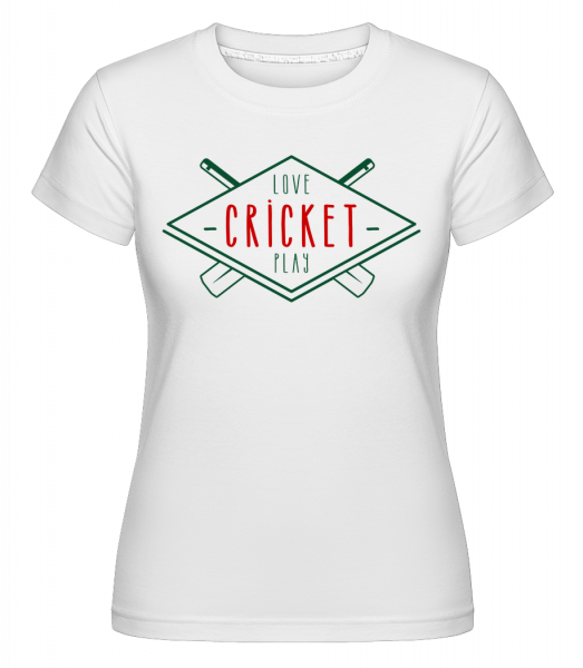Love And Play Cricket - Shirtinator Frauen T-Shirt - Weiß - Vorn