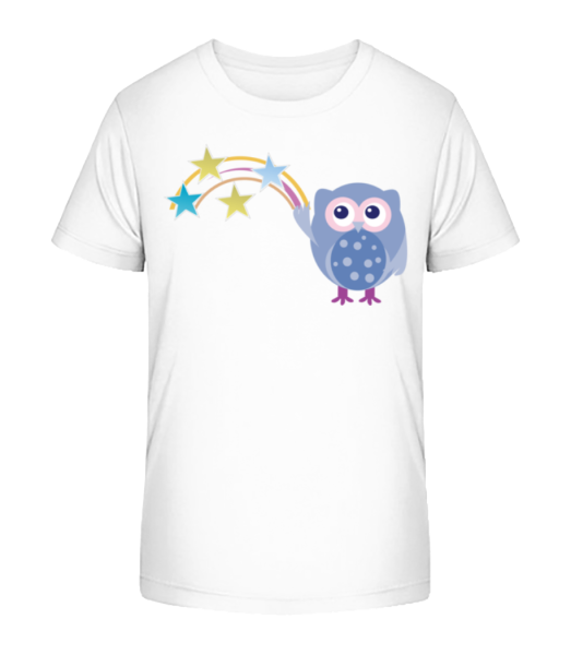 Cute Owl With Stars - Camiseta ecológica para niños Stanley Stella - Blanco - delante