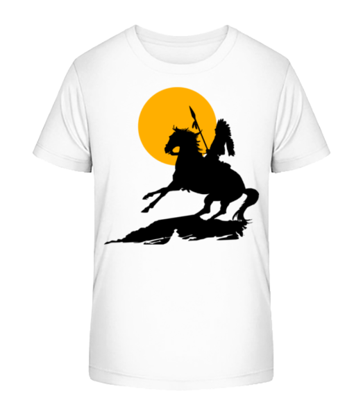 Knight Silhouette Sunset - Camiseta ecológica para niños Stanley Stella - Blanco - delante