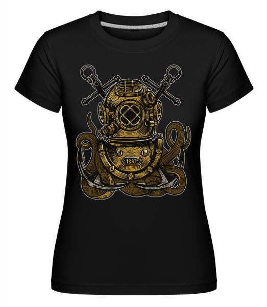 Diver Octopus - Shirtinator Frauen T-Shirt - Schwarz - Vorn