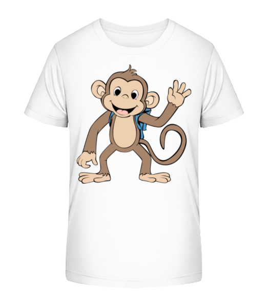 Cute Monkey With Bag - Camiseta ecológica para niños Stanley Stella - Blanco - delante
