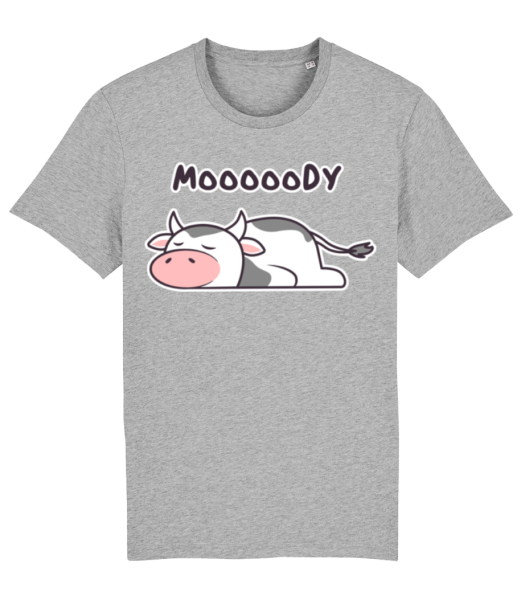 Moooody - Camiseta ecológica para hombre Stanley Stella - Gris moteado - delante