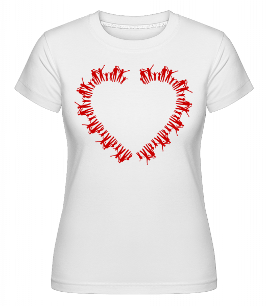 Menschen Herz - Shirtinator Frauen T-Shirt - Weiß - Vorn