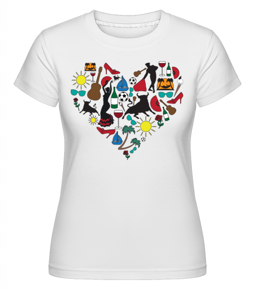 Herz Spanien - Shirtinator Frauen T-Shirt - Weiß - Vorn