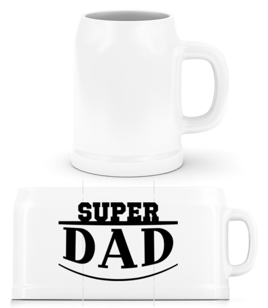 Super Dad Icon - Jarra de cerveza - Blanco - delante
