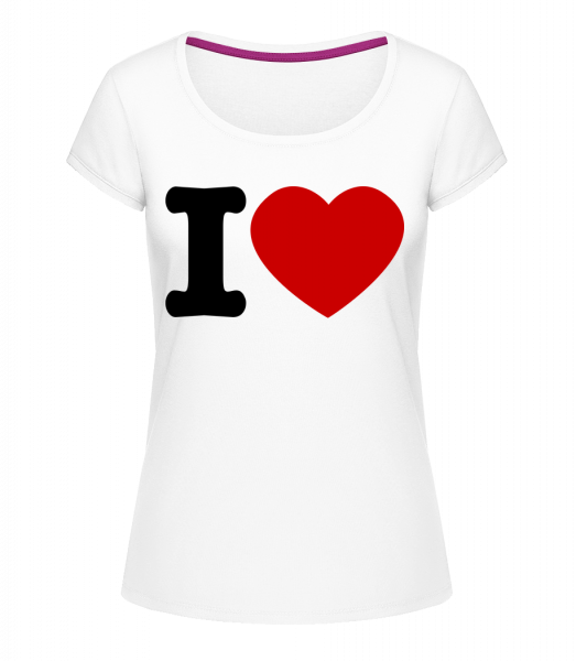 I Love - Frauen T-Shirt U-Ausschnitt - Weiß - Vorn