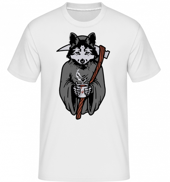 Sensenwolf Grau - Shirtinator Männer T-Shirt - Weiß - Vorn