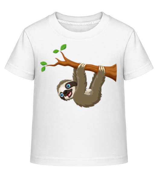 Cute Sloth Hanging On A Branch - Camiseta Shirtinator para niños - Blanco - delante