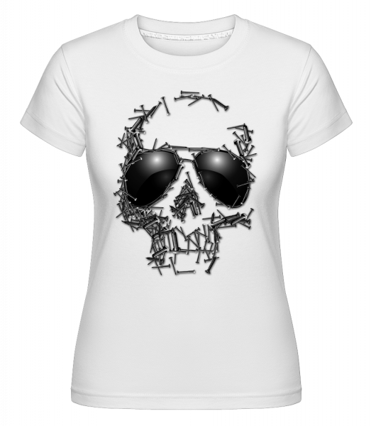 Sonnenbrille Totenkopf - Shirtinator Frauen T-Shirt - Weiß - Vorn