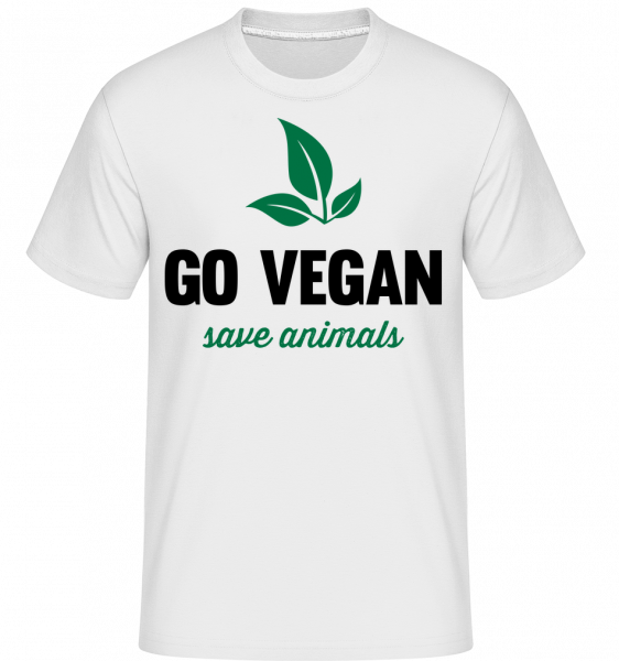 Go Vegan Save Animals - Shirtinator Männer T-Shirt - Weiß - Vorn