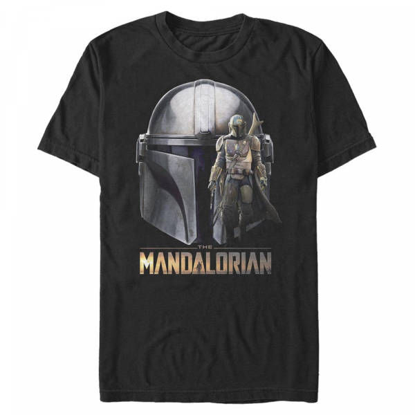Star Wars - The Mandalorian - Mandalorian Mando Head - Hombres Camiseta - Negro - delante