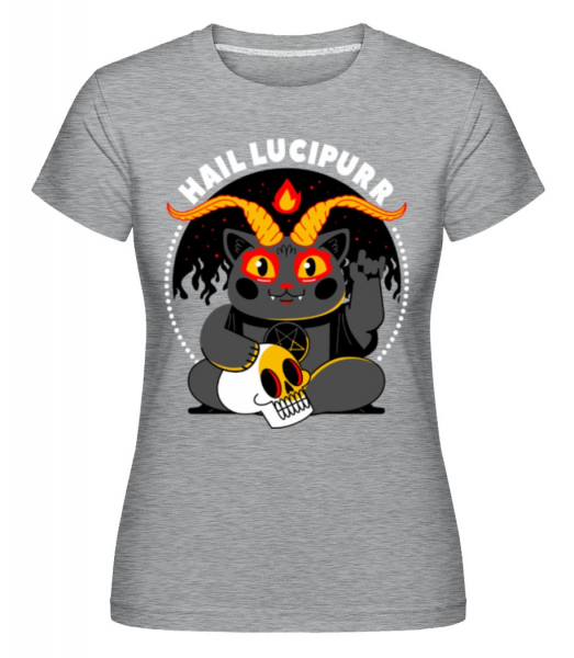 Hail Lucipurr - Shirtinator Frauen T-Shirt - Grau meliert - Vorne
