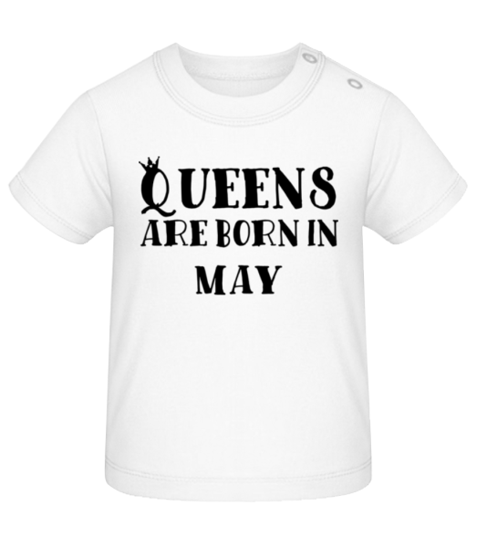 Queens Are Born In May - Camiseta de bebé - Blanco - delante
