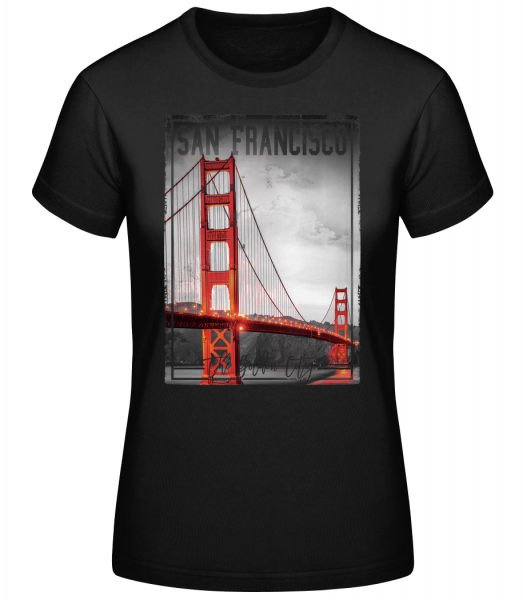 San Francisco Golden City - Frauen Basic T-Shirt - Schwarz - Vorn