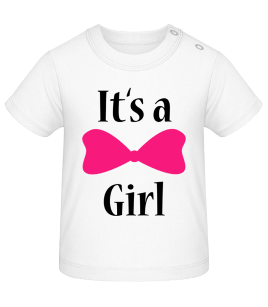 It's A Girl - Ribbon - Camiseta de bebé - Blanco - delante