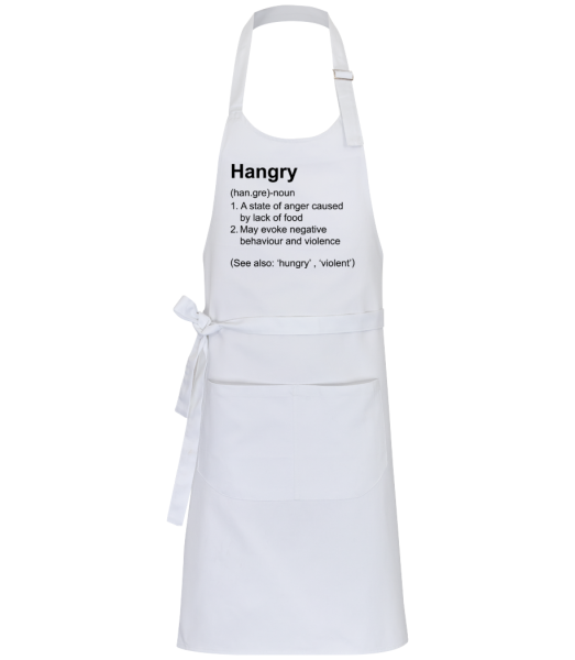Hangry Definition - Delantal de cocina profesional - Blanco - delante