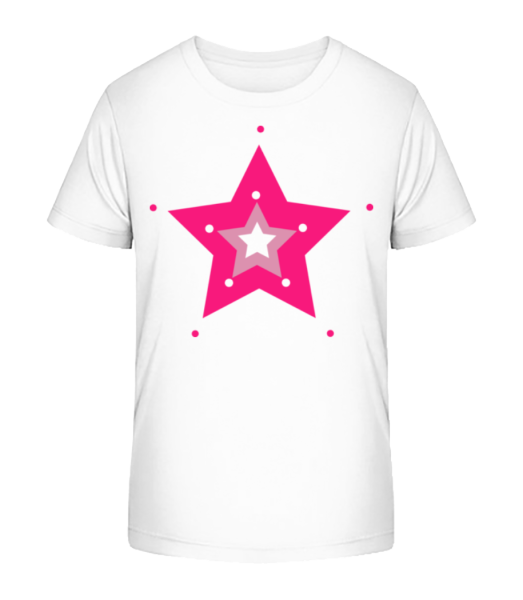 Pink Star - Camiseta ecológica para niños Stanley Stella - Blanco - delante