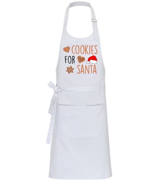 Cookies For Santa - Delantal de cocina profesional - Blanco - delante