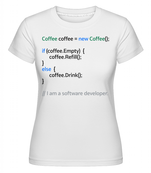 Coffee Loop - Shirtinator Frauen T-Shirt - Weiß - Vorn