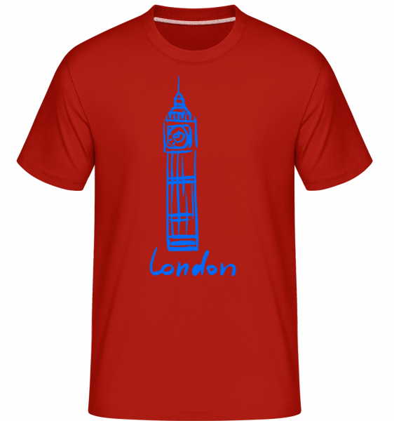 London Turm Zeichen - Shirtinator Männer T-Shirt - Rot - Vorn