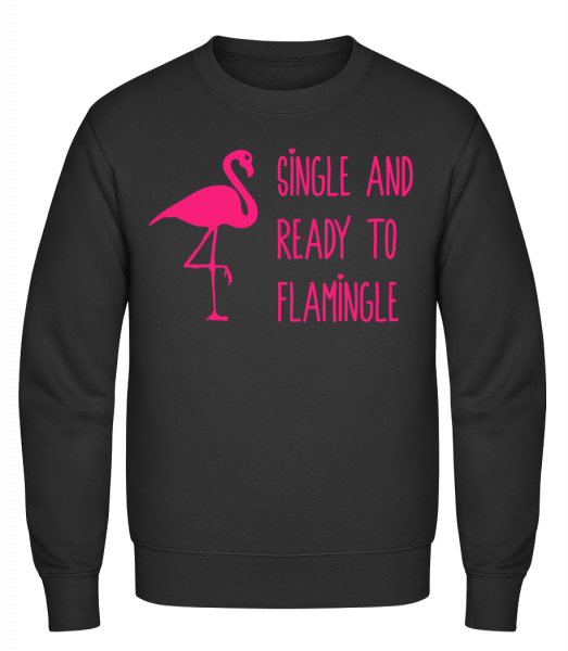 Single And Ready To Flamingle - Männer Pullover - Schwarz - Vorn