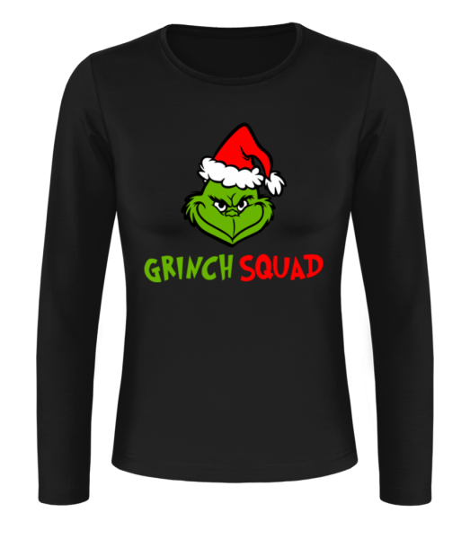 Grinch Squad - Camiseta de manga larga para mujer - Negro - delante