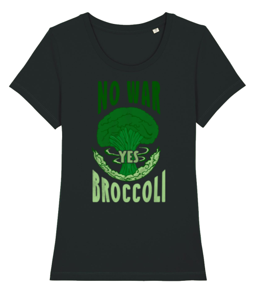 No War Yes Broccoli - Camiseta ecológica para mujer Stanley Stella - Negro - delante