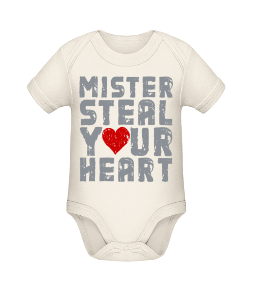 Mister Steal Your Heart - Body ecológico para bebé - Crema - delante
