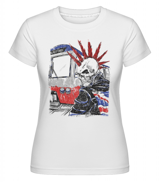 London Totenkopf Punk - Shirtinator Frauen T-Shirt - Weiß - Vorn