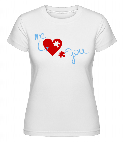 I Love You Puzzle Heart - Shirtinator Frauen T-Shirt - Weiß - Vorn