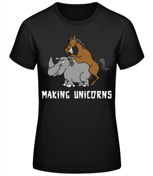 Making Unicorns - Frauen Basic T-Shirt - Schwarz - Vorne