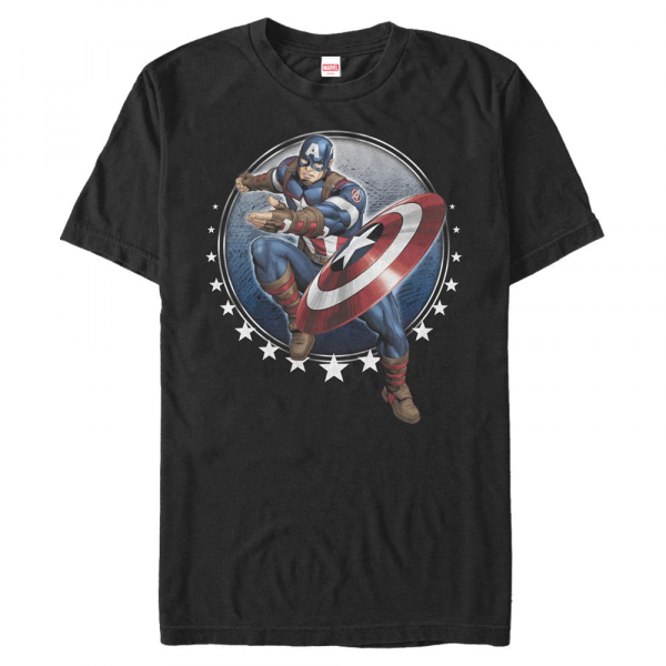Marvel - Captain America Captain Toss - Hombres Camiseta - Negro - delante