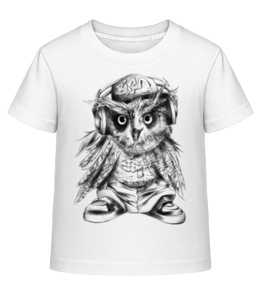 Hip Hop Owl - Camiseta Shirtinator para niños - Blanco - delante