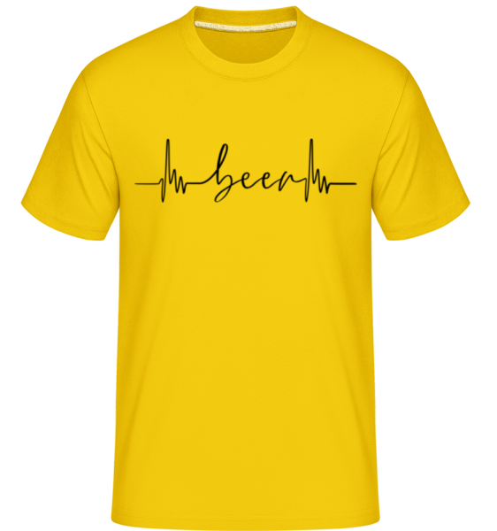 Beer Hearbeat - Camiseta Shirtinator para hombre - Amarillo dorado - delante