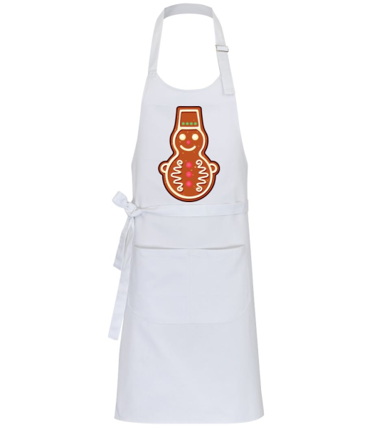 Gingerbread Snowman - Delantal de cocina profesional - Blanco - delante