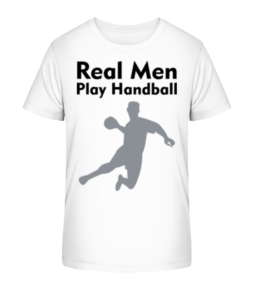 Real Men Play Handball - Camiseta ecológica para niños Stanley Stella - Blanco - delante