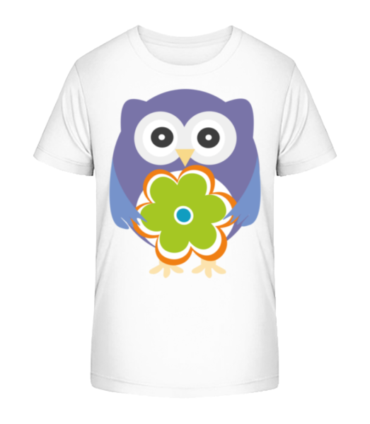 Cute Owl With Flower - Camiseta ecológica para niños Stanley Stella - Blanco - delante